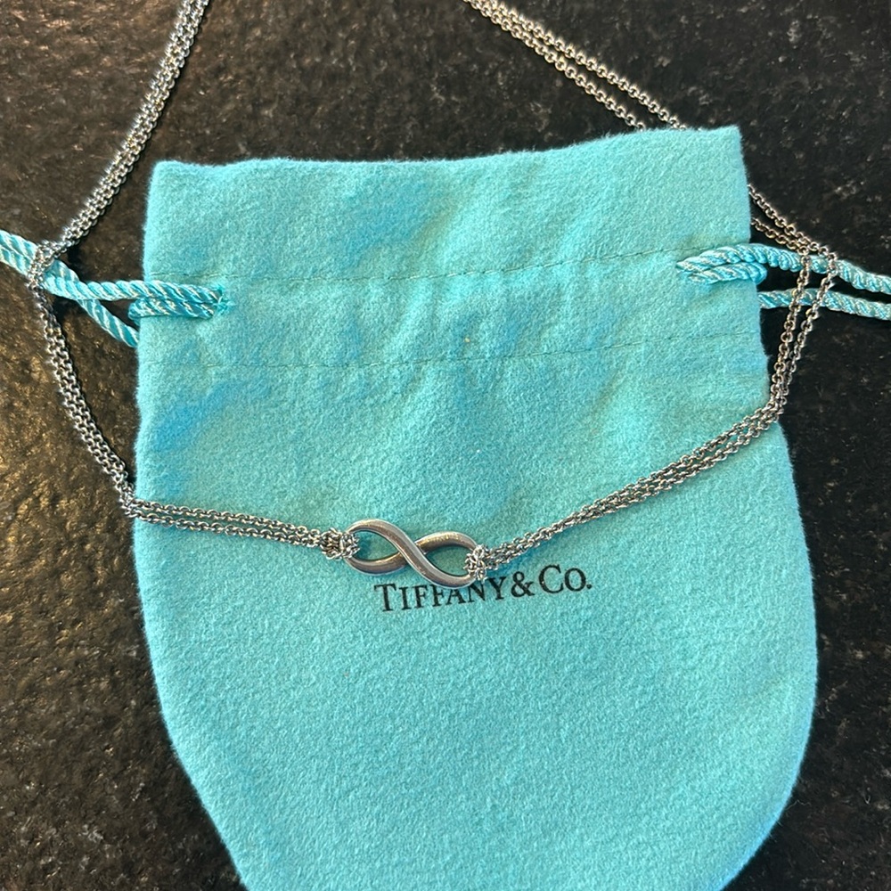 Tiffany infinity double chain necklace